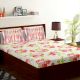 Bombay Dyeing Orange Floral 120 TC Cotton Double 1 Bedsheet With 2 Pillow Covers