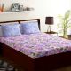 Bombay Dyeing Lavender Blue Floral 180 TC Cotton Double 1 Bedsheet With 2 Pillow Covers