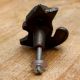 Antique Squirrel Iron Dresser Knob