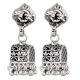 92.5 Silver Sterling Earrings  Ethnic Indian Floral Stud Jhumka Dangle Earrings
