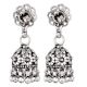 92.5 Sterling Silver Earrings Intricate Floral Stud  Traditional Jhumkies