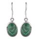 92.5 Sterling Silver Earrings Single Green Malachite Earrings