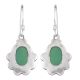 92.5 Sterling Silver Earrings Floral Oval Agate Earrings for Girls
