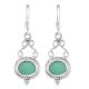 92.5 Sterling Silver Earrings Mint Green Jade Hook Earrings