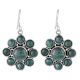 92.5 Sterling Silver Green Malachite Flower Design Earrings For women