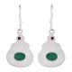 92.5 Sterling Silver Earrings Garnet And Green Onyx Gemstone Earrings