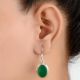 92.5 Sterling Silver Earrings Onyx Round Border Daily Wear Earrings for Girls