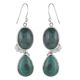 92.5 sterling silver Earrings Twin Green Malachite Earrings