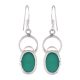 92.5 Sterling Silver Earings Chryoprase Single Drop Earrings