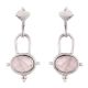 Rose Quartz and Sterling Silver Dangle Earrings