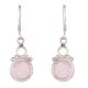 92.5 Sterling Silver EarringsNatural Pink Crystal Rose Quartz