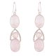 92.5 Sterling Silver Earring Drop Rose Quartz Hangings