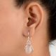 92.5 Sterling Silver Earrings  Rosy Quartz Hook Earrings
