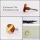 Ivory Brass And Natural Wood Dresser Knob
