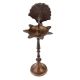 Tall Brass Peacock Oil Lamp with Peacock Inside Circle