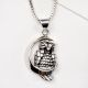 92.5 Sterling Silver Pendant  Owl Perched Within the Crescent Moon