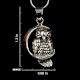 92.5 Sterling Silver Pendant  Owl Perched Within the Crescent Moon
