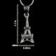 92.5 Sterling Silver Paris Eiffel Tower Pendant Necklace