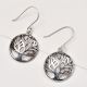 92.5 Sterling Silver Tree of Life Drop Earrings
