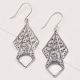 92.5 Sterling Silver Geometrical Design Scroll Design Earrings