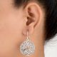 92.5 Sterling Silver Earrings Scroll Work Perfect Round Dangle Earrings