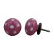 Handmade Dark Pink Dotted Cabinet Knob