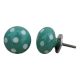 Sea Green White Polka Dotted Ceramic Knob