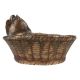 Brass Yorkshire Terrier Dog Sitting In A Basket Statue