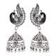 Peacock 92.5 Sterling Silver Earrings Engraved  Jhumkis