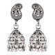 92.5 Sterling Silver Earrings Tribal Engraved Paisley Jhumkis