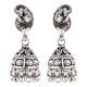 92.5 Sterling Silver Earrings Tribal Engraved Paisley Jhumkis