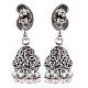92.2 Sterling Silver Earrings Rose And Paisley Engraved Jhumkis