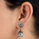92.5 Sterling Traditional Floral Stud Earrings Jhumkis