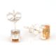 92.5 Sterling Silver Earrings Imperial Topaz Semi Precious  Gemstone Stud Earrings