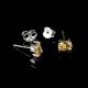 92.5 Sterling Silver Earrings Imperial Topaz Semi Precious  Gemstone Stud Earrings