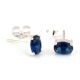92.5 Sterling Silver Earrings Blue Spinel Semi Precious  Gemstone Stud Earrings