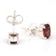92.5 Sterling Silver Earrings Garnet Semi Precious Gemstone Stud Earrings
