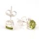 92.5 Sterling Silver Earrings Semi Precious Green Chyrsolite Gemstone Stud Earrings