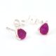 92.5 Sterling Silver Earrings  Cut Stone Pink Tourmaline Gemstone Stud Earrings
