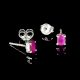 92.5 Sterling Silver Earrings Pink Tourmaline Stud Earrings