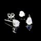 92.5 Sterling Silver Earrings Transparent Crystal Stud Earrings