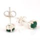 92.5 Sterling Silver Earrings Green Onyx Stud Earrings