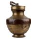 Brass And Copper Gangajal Pot With Carvings And Lid