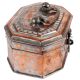 Old Hand Crafted  Eight Sided Copper Jewellery Box