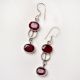 92.5 Sterling Silver Earrings Pink Tourmaline Dangler Drop Earrings