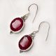 92.5 Sterling Silver Earrings Big Oval Pink Tourmaline Everyday Wear Drop Earrings