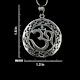 925 Sterling Silver Pendant Round Floral Border Om Symbol Pendant