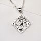 92.5 Sterling Silver Square Frame Om Pendant