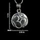 92.5 Sterling Silver Aum Sanskrit Yoga Medallion Pendant In Circle Disc