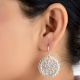 92.5 Sterling Silver Earrings Filigree Floral Disc Earrings